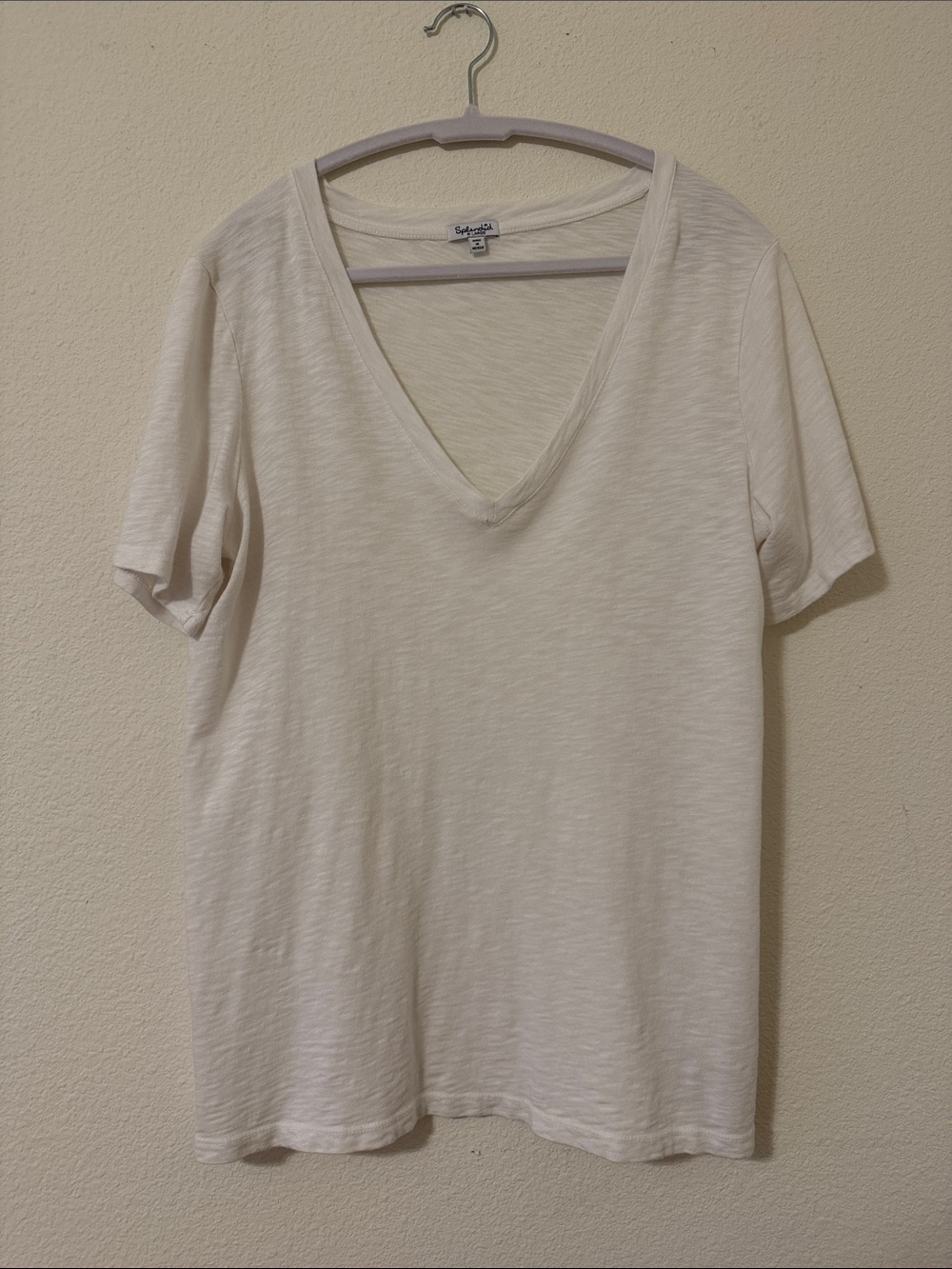 Splendid size extra large white Everly Slub v-neck short sleeve tee shirt